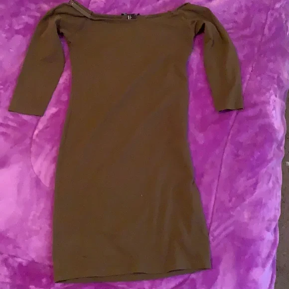 slim fit dress slacks Iridescent Plunge Maxi Dress Olive Green main image 1